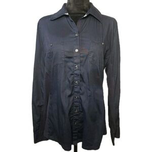 Women's Navy Button Down Shirt